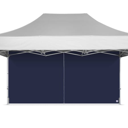 E-Z Up TAA Compliant Endeavor Middle Zipper Sidewall, 15' W x 15' H, Navy Blue SWEND3FXTMZ15NB